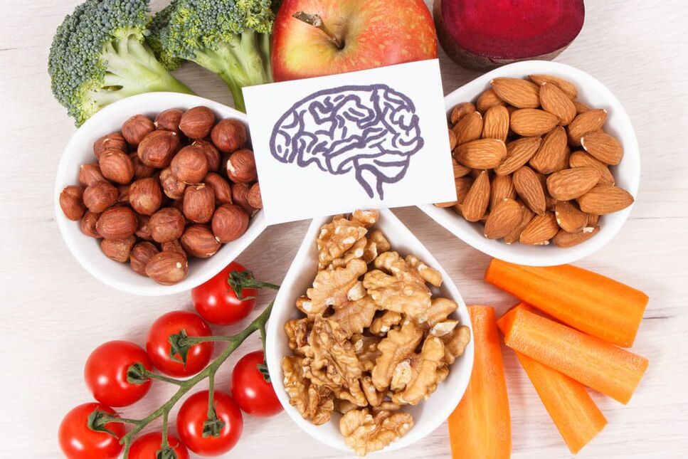 nötter och grönsaker är bra för minnet och hjärnan